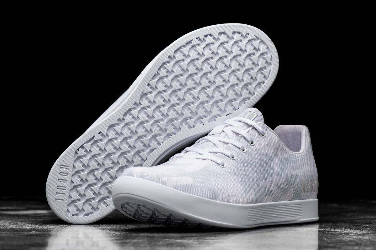 Nobull Canvas Men's Trainers White Camo | Australia (DX2980)